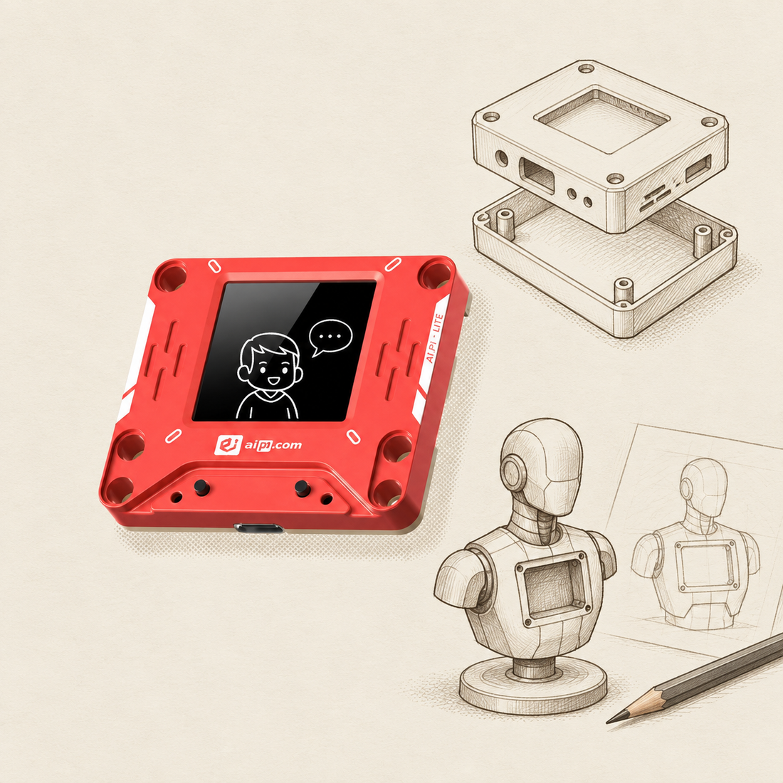 Custom shell and sculpted body concepts for AIPI Lite.