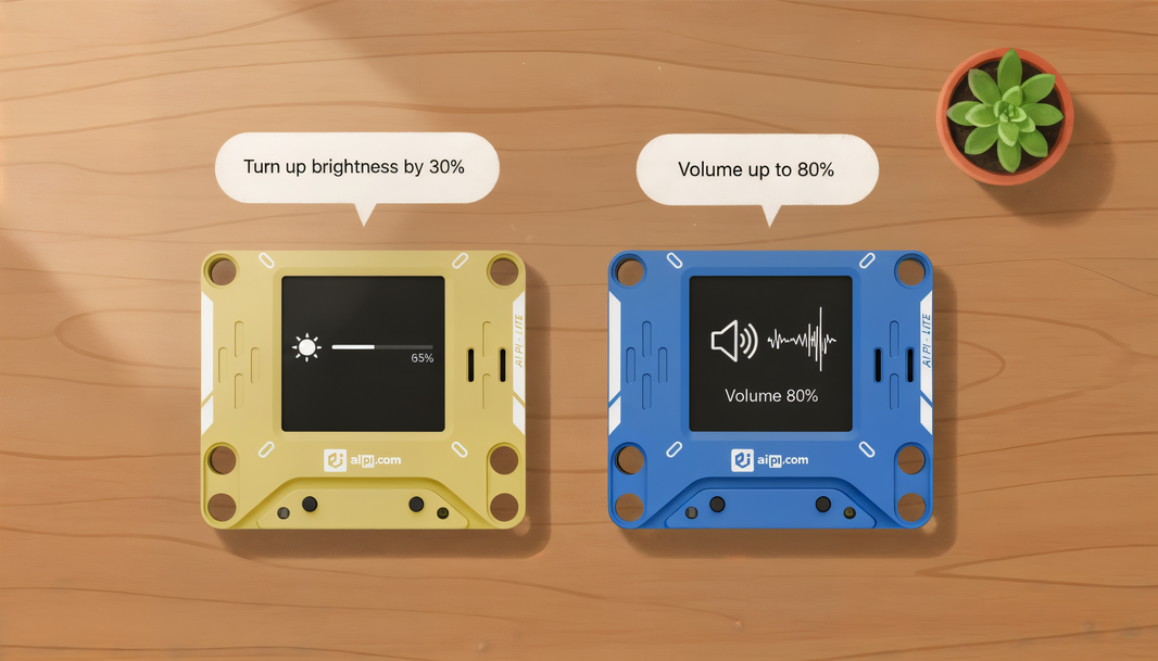 AIPI Lite Voice Commands — Adjust Brightness & Volume Hands-Free