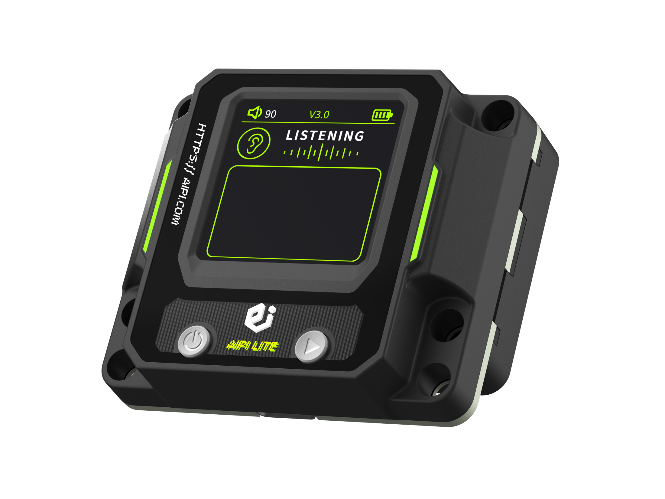 Official three-quarter view of black AIPI Lite EVO with battery module
