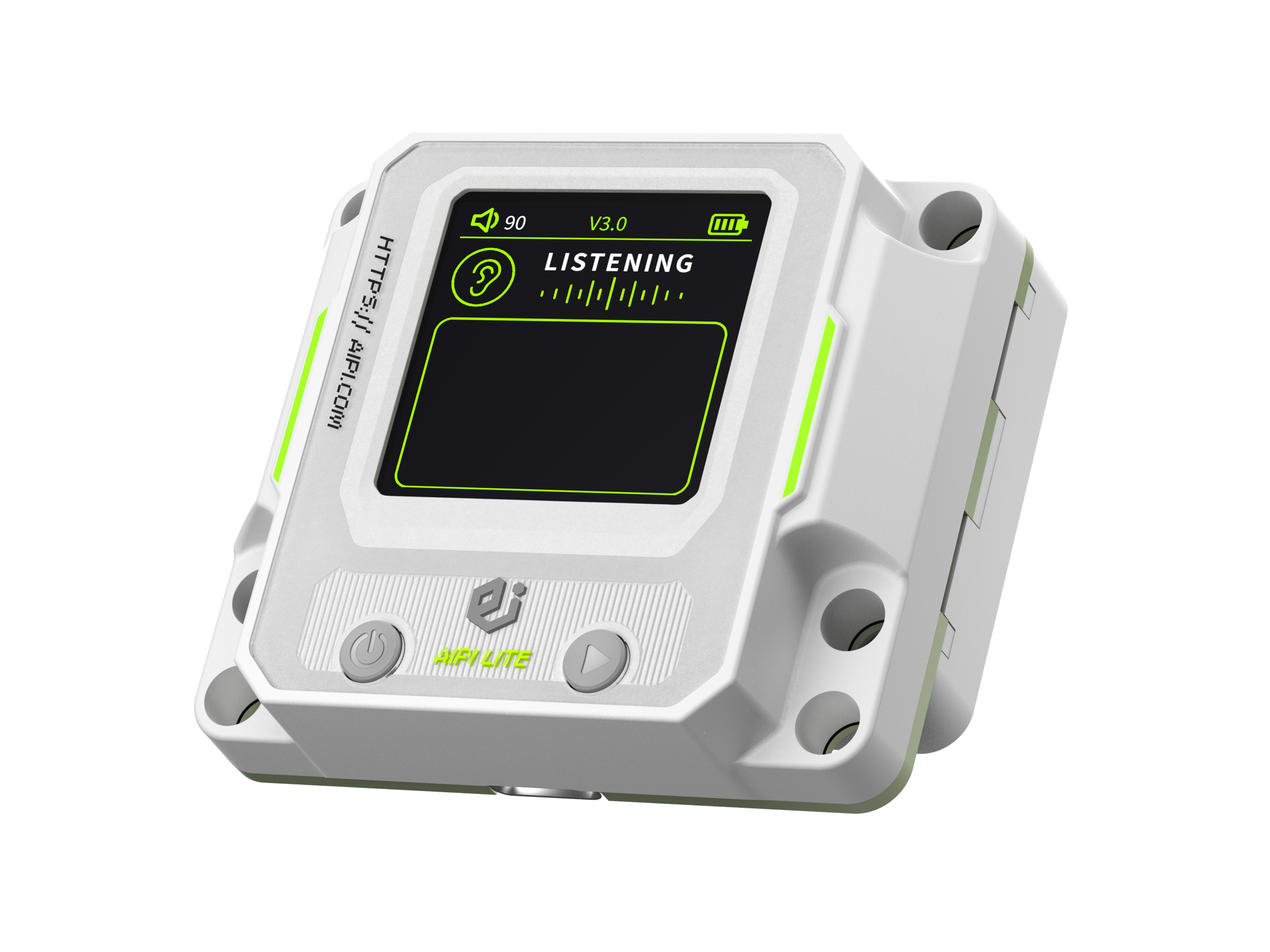 Official three-quarter view of white AIPI Lite EVO with battery module