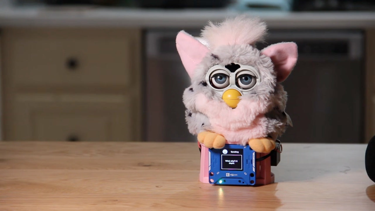 Kevin Heckart’s completed Furby with AIPI Lite fitted to its body